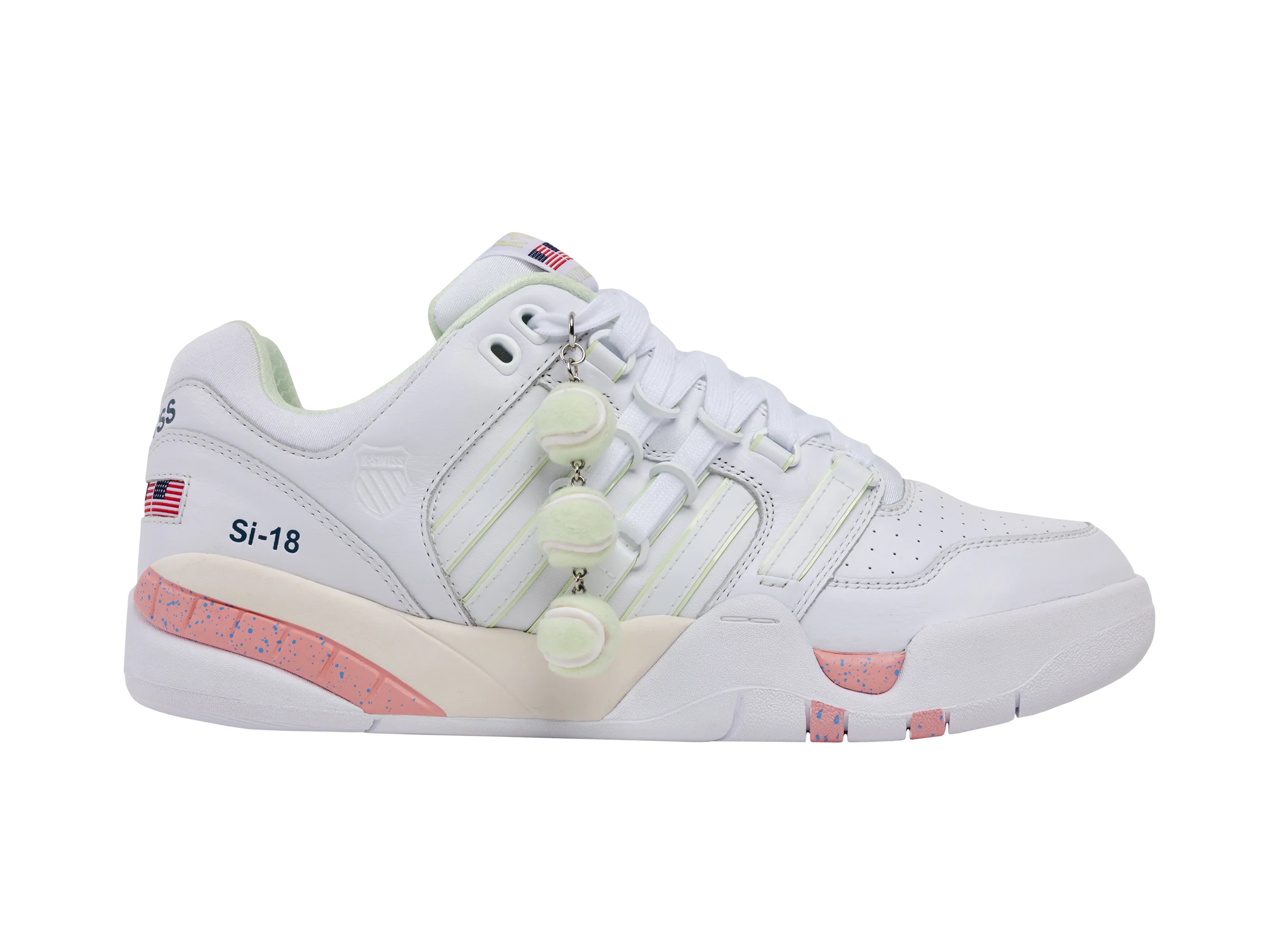 04731-173-M | SI-18 INTERNATIONAL C X BROCK | WHITE/PINK LEMONADE/TENNIS BALL/COURT/EGRET