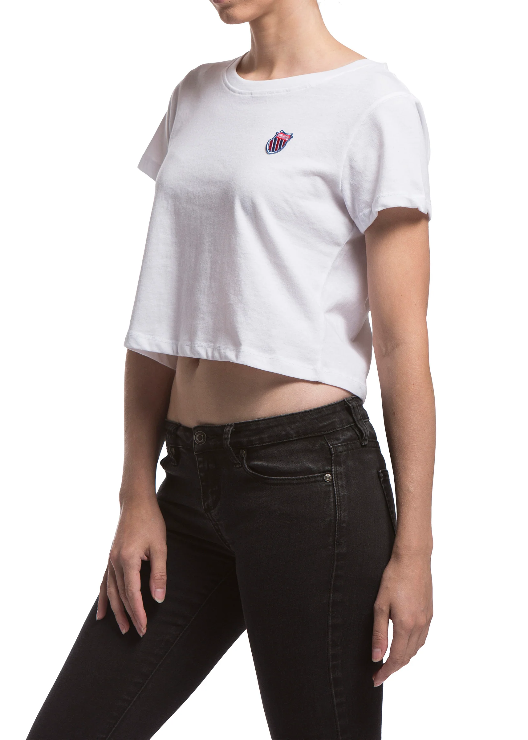 192435-194 | WOMENS TIEBREAKER CROPPED TEE | STARK WHITE - Image 4