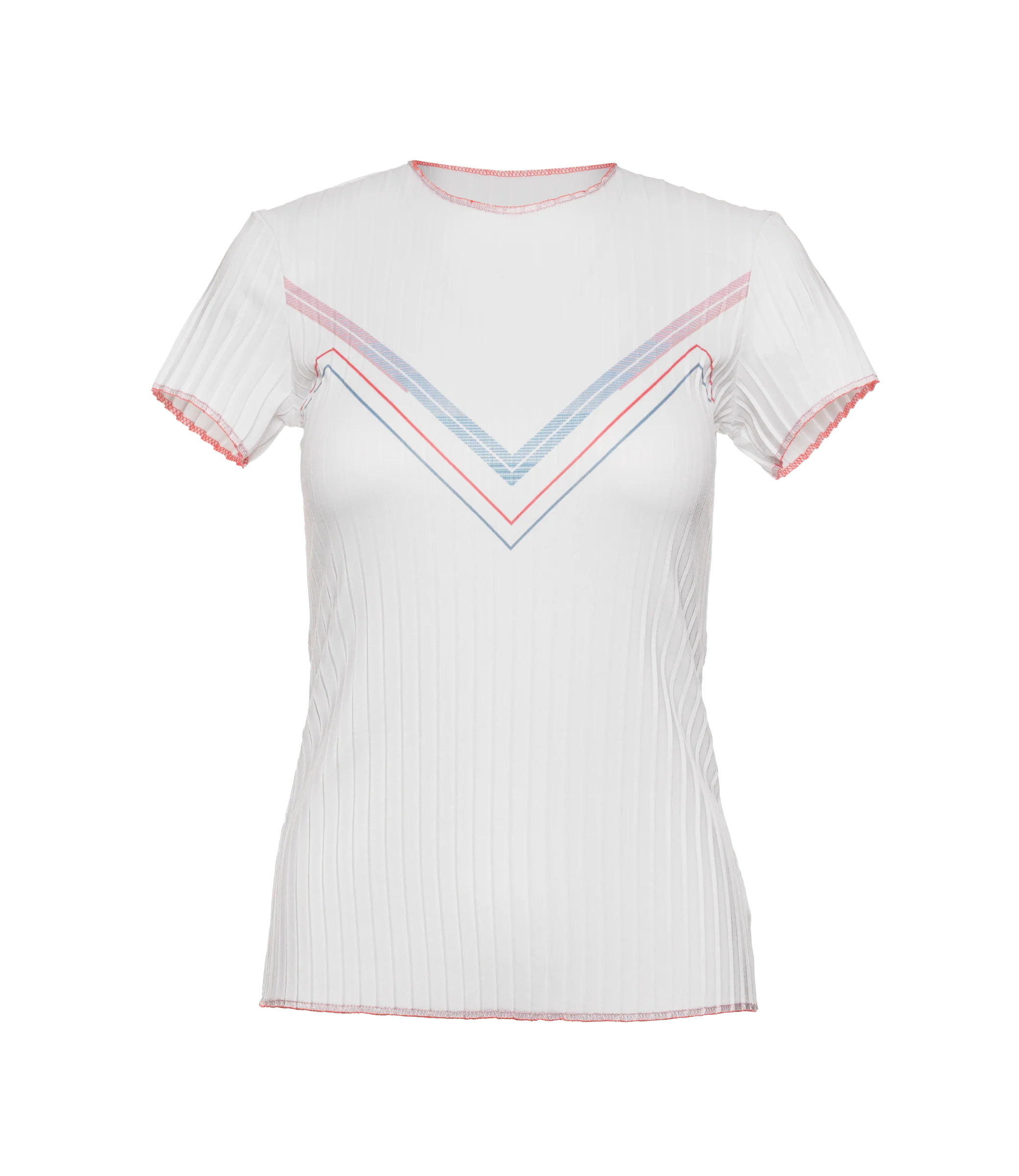 196051-100 | PLEATED S/S CREW | WHITE
