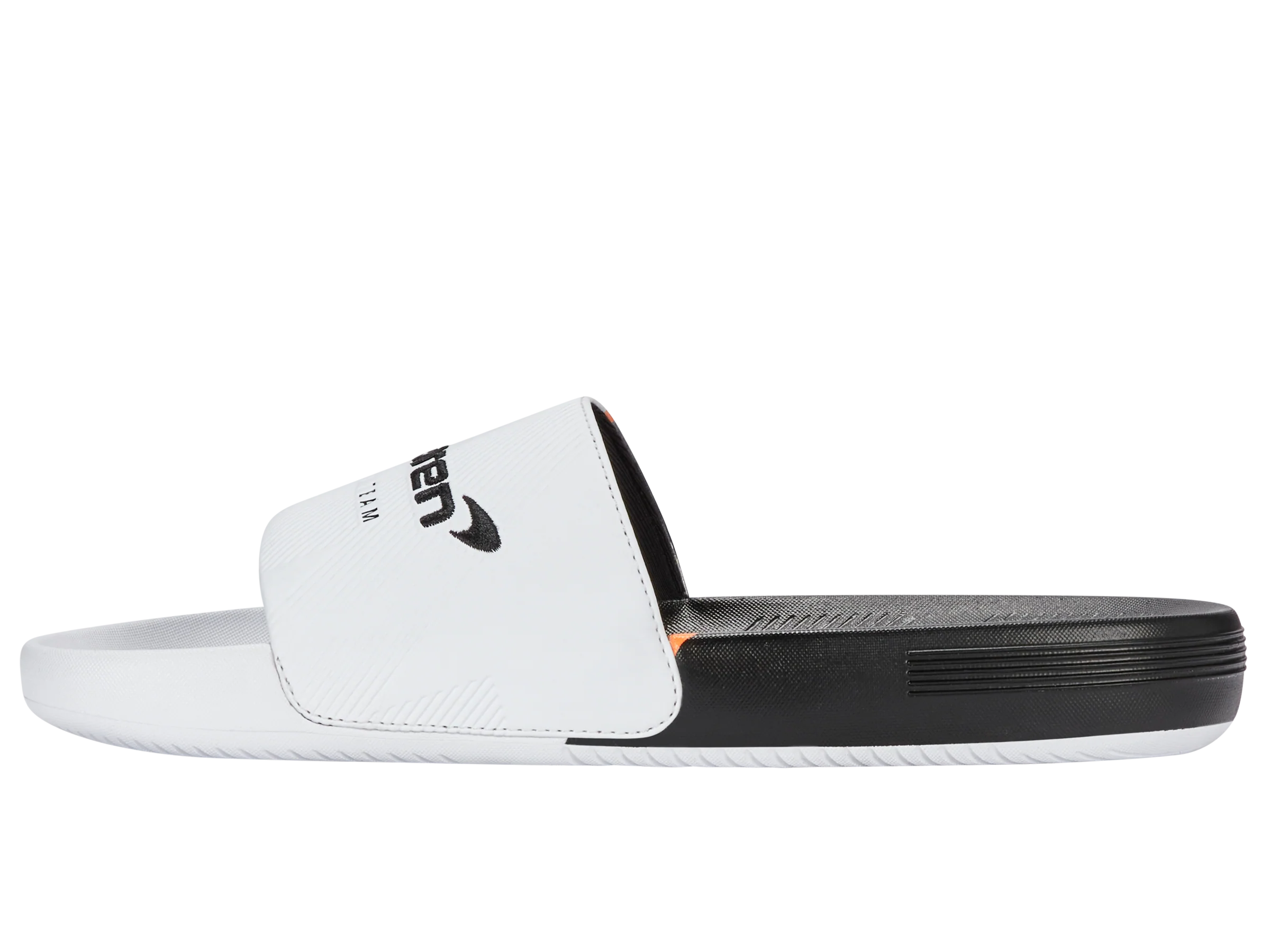 94422-196-M | SLIDE SANDAL X MCLAREN F1 TEAM | WHITE/BLACK/PAPAYA - Image 5