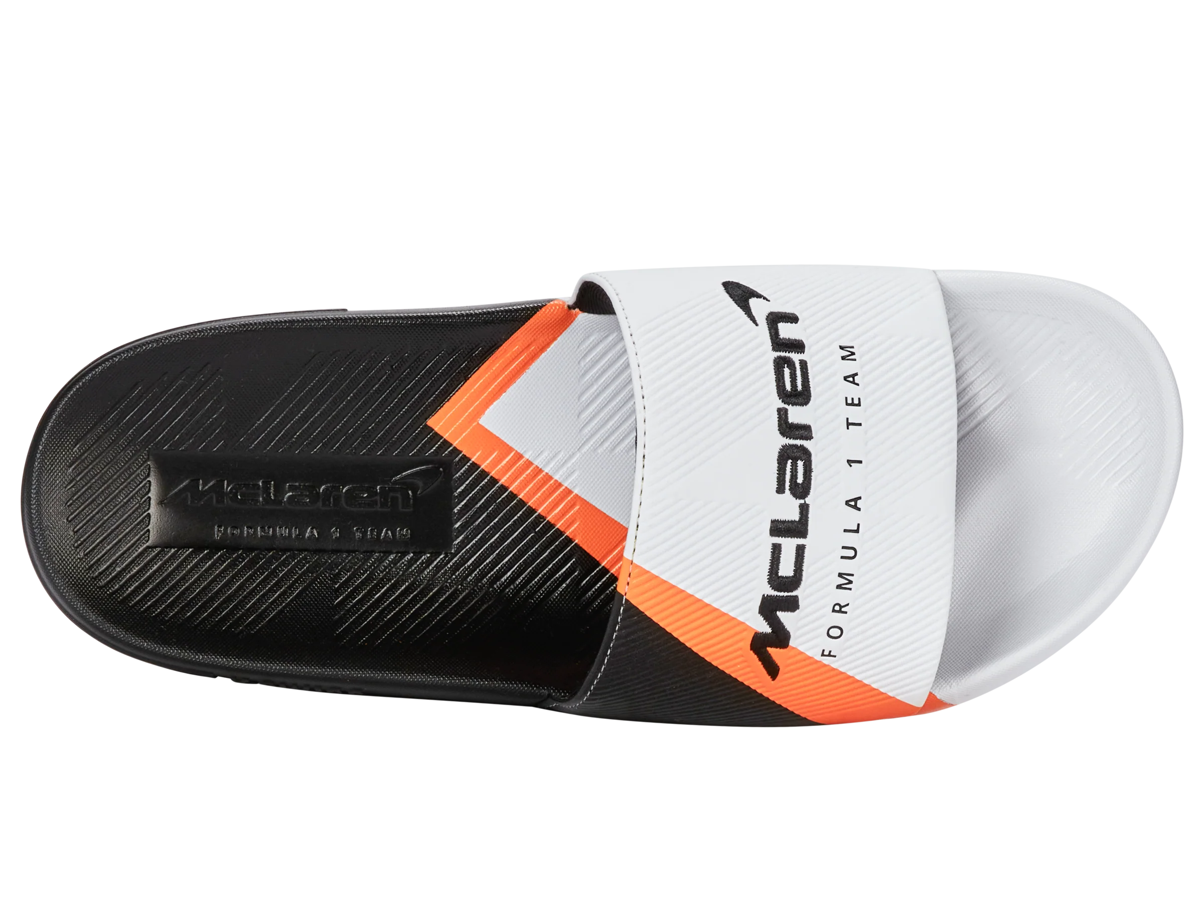 94422-196-M | SLIDE SANDAL X MCLAREN F1 TEAM | WHITE/BLACK/PAPAYA - Image 7