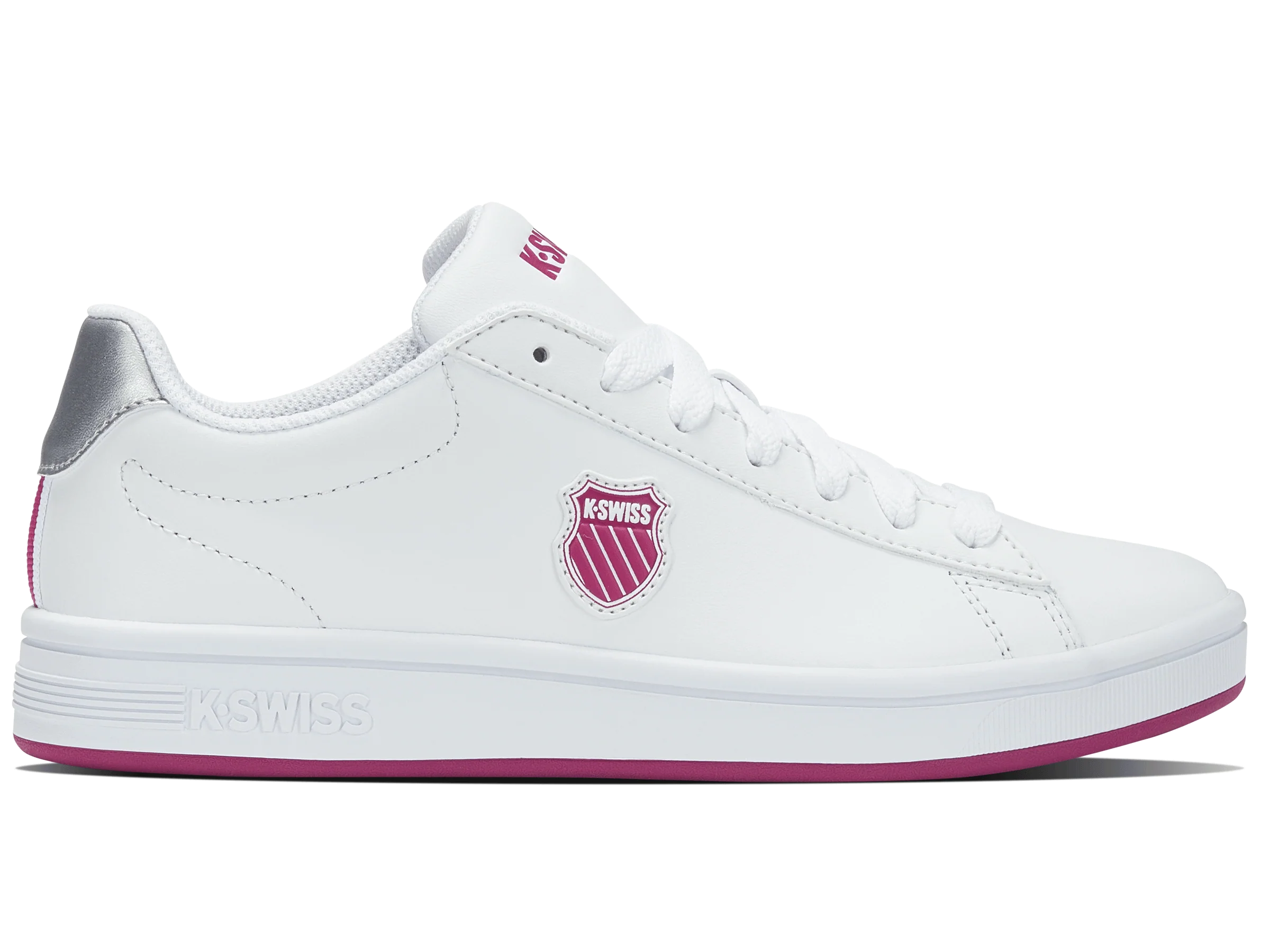 96599-111-M | COURT SHIELD | WHITE/FESTIVAL FUCHSIA/SILVER