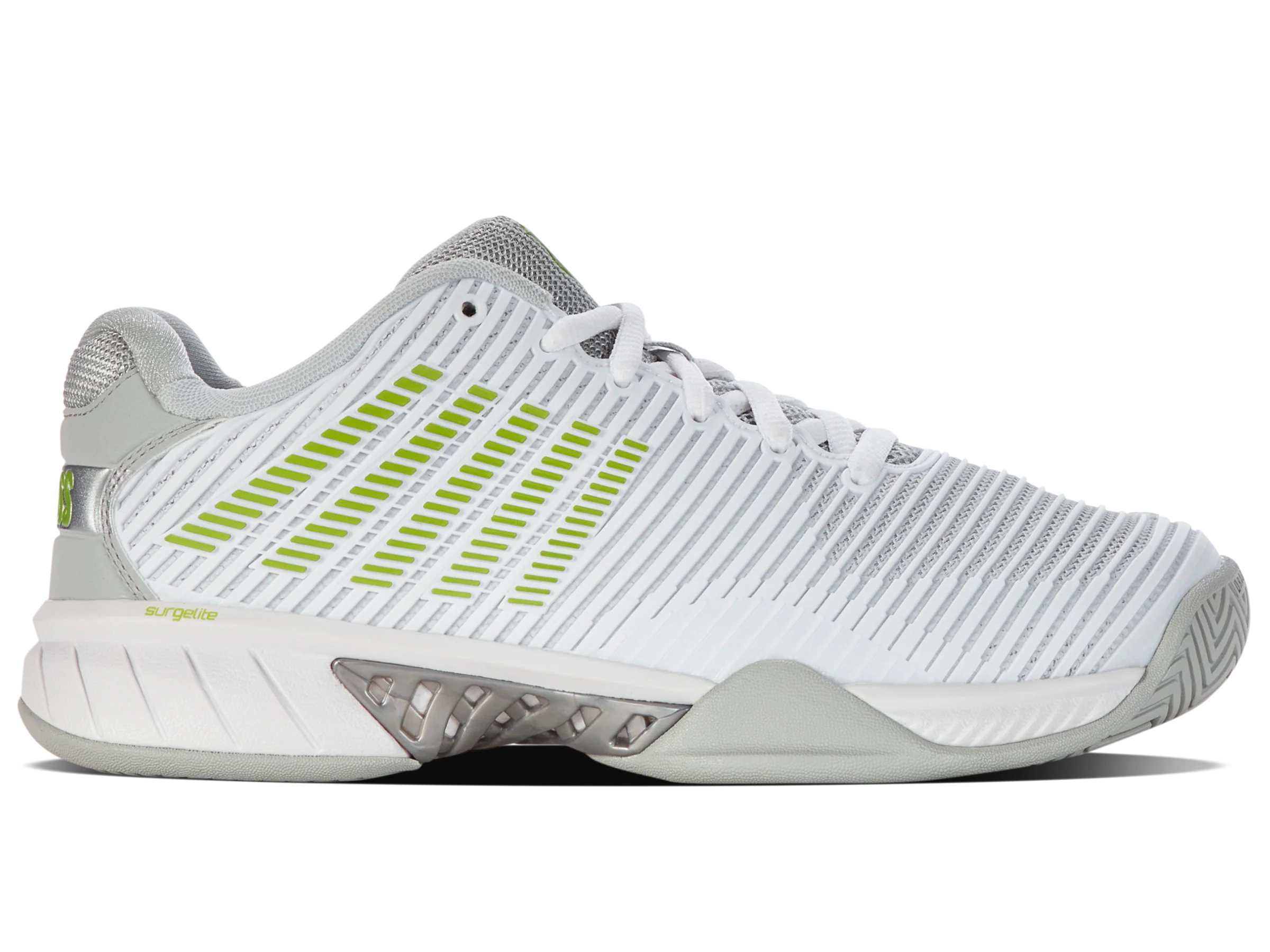 96613-956-M | HYPERCOURT EXPRESS 2 | WHITE/GRAY VIOLET/LIME GREEN